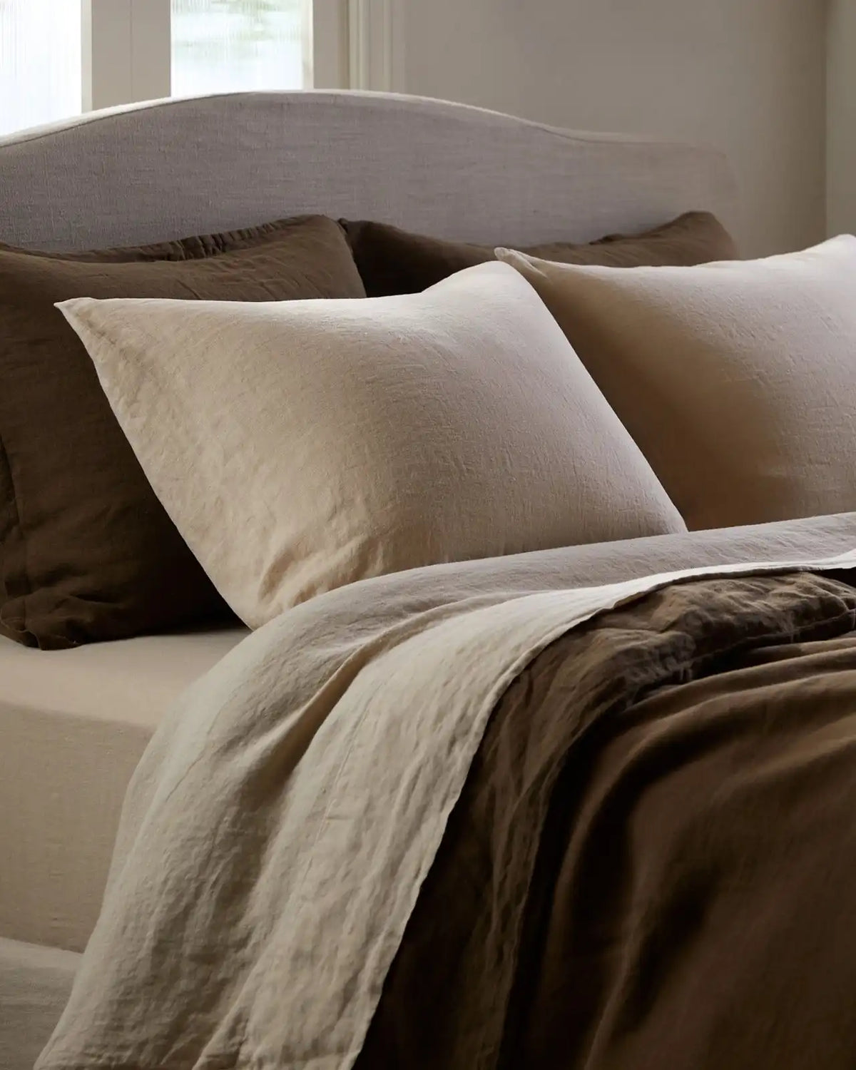 Linen Fitted Sheet (Toast)