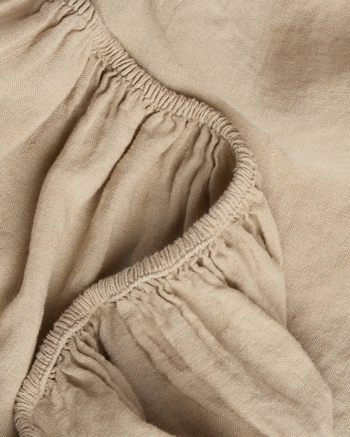 Linen Fitted Sheet (Toast)