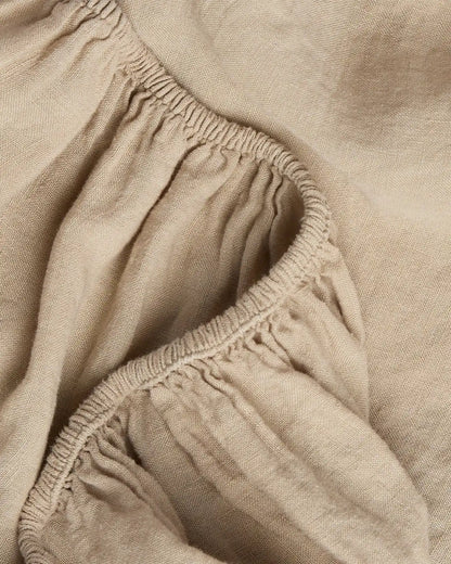 Linen Fitted Sheet (Toast)