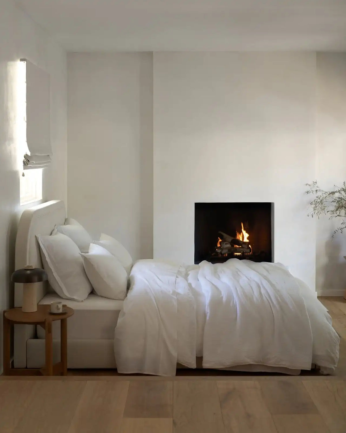 Linen Fitted Sheet (White)