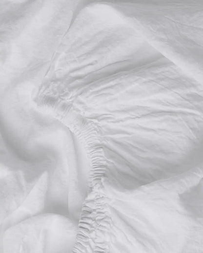 Linen Fitted Sheet (White)