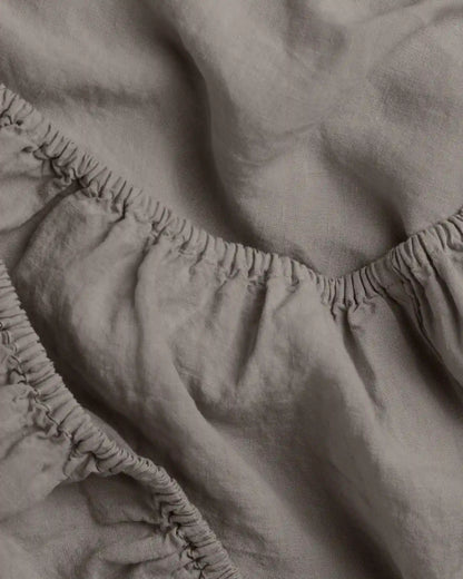 Linen Fitted Sheet (Pebble)