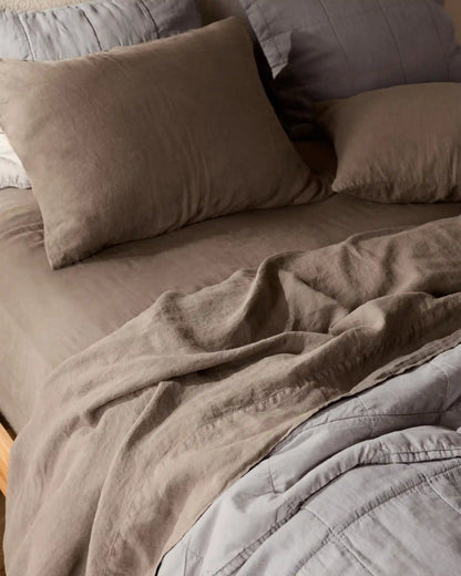 Linen Top Sheet (Warm Grey)