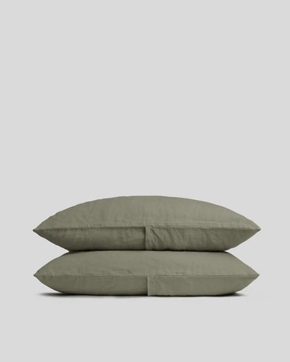 Linen Pillowcase Set (Moss)