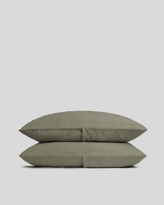 Linen Pillowcase Set (Moss)