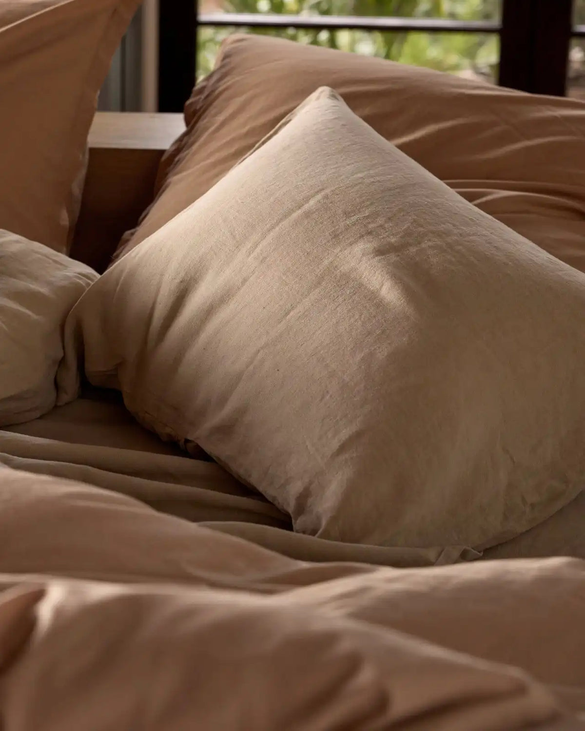 Linen Pillowcase Set (Toast)