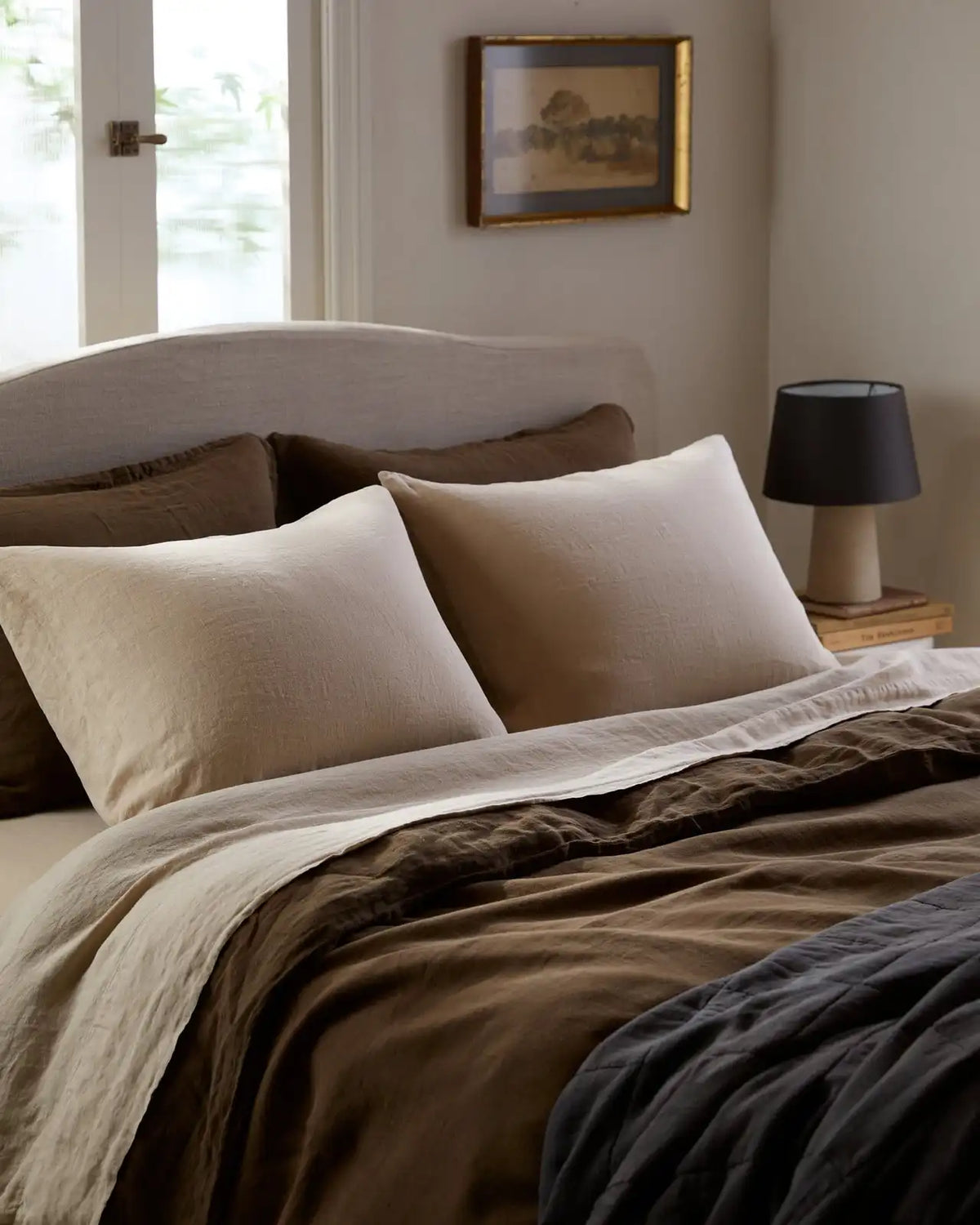 Linen Pillowcase Set (Toast)