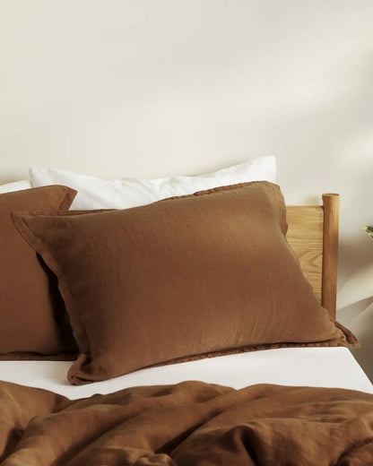 Linen Sham Set (Tobacco)