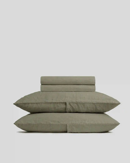 Linen Sheet Set - Moss F/Q