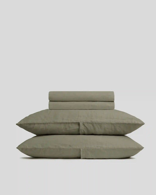 Linen Sheet Set - Moss F/Q