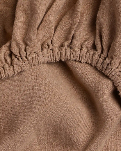 Linen Fitted Sheet (Adobe)