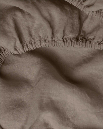Linen Fitted Sheet (Warm Grey)