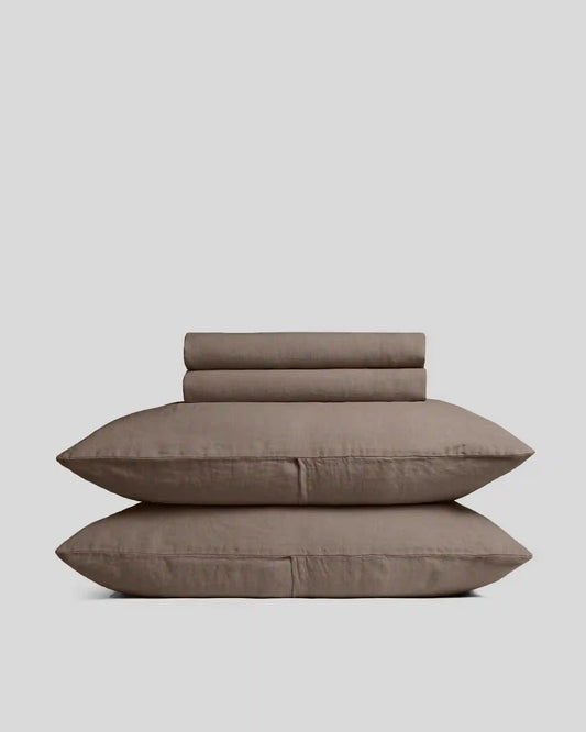 Linen Sheet Set - Warm Grey F/Q