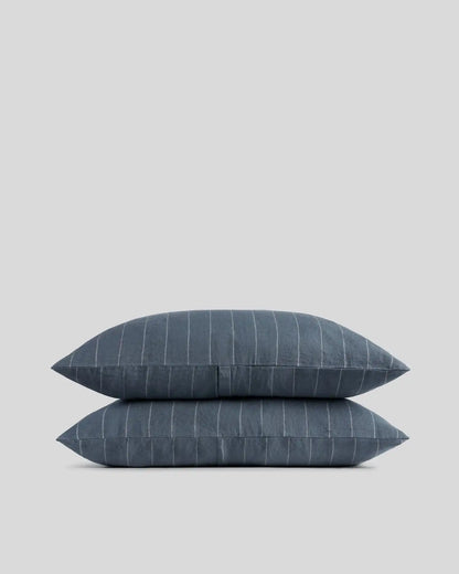 Linen Pillowcase Set (Dusk Stripe)