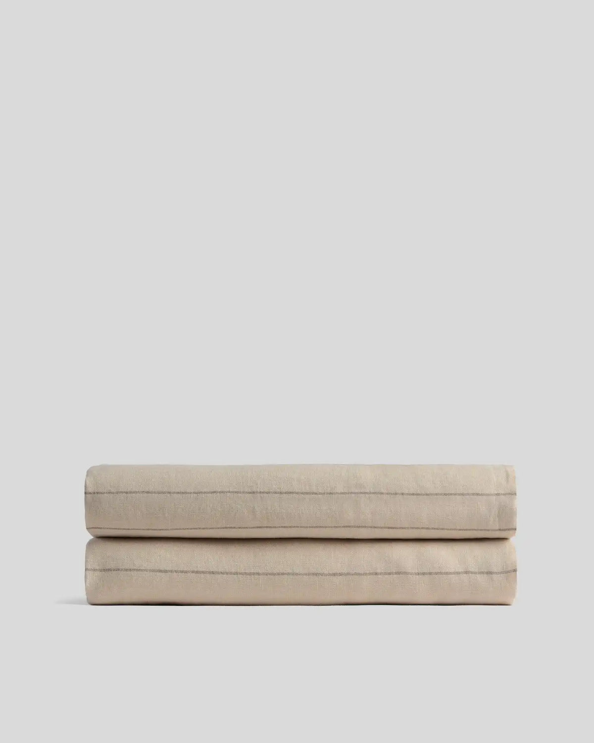 Linen Fitted Sheet (Bone Stripe)