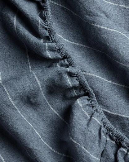 Linen Fitted Sheet (Dusk Stripe)