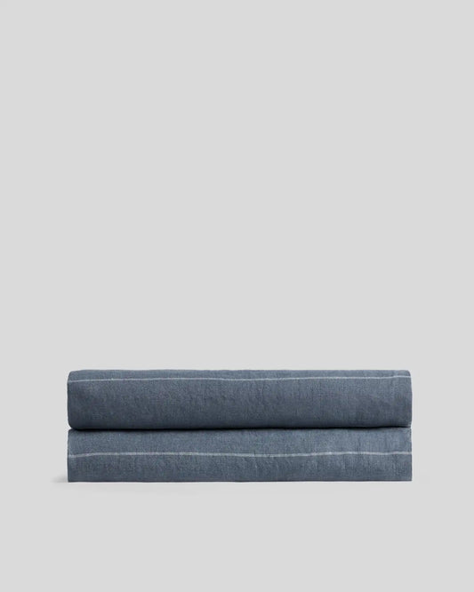 Linen Fitted Sheet (Dusk Stripe)