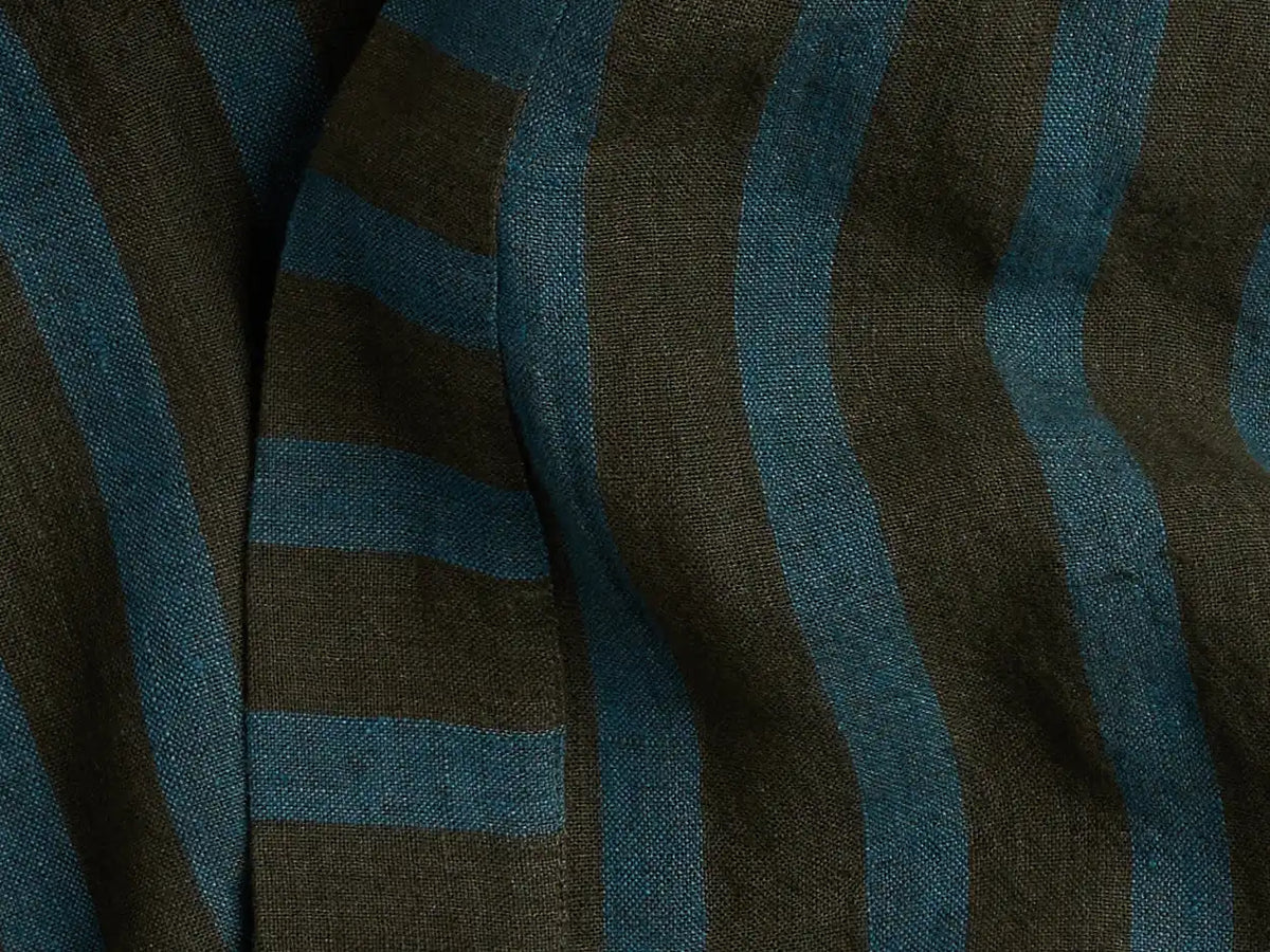 Linen Stripe Robe - FINAL SALE (Evergreen and Peacock)