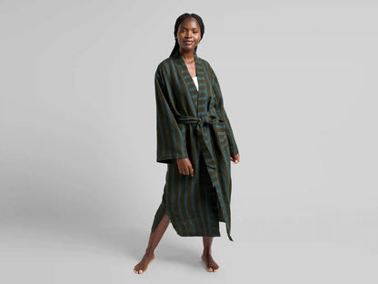 Linen Stripe Robe - FINAL SALE (Evergreen and Peacock)