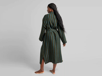 Linen Stripe Robe - FINAL SALE (Evergreen and Peacock)
