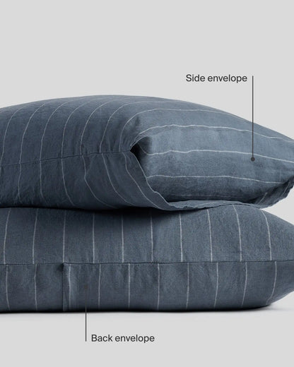 Linen Pillowcase Set (Dusk Stripe)