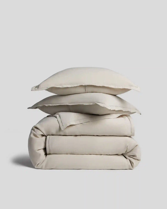 Linen Tencel Duvet Cover Set - Bone F/Q