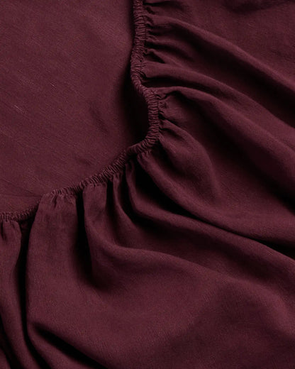 Linen Tencel Top Sheet (Garnet)