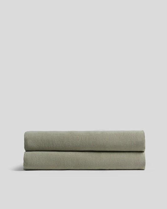 Linen Tencel Fitted Sheet - FINAL SALE (Moss)