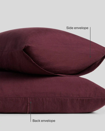 Linen Tencel Pillowcase Set (Garnet)