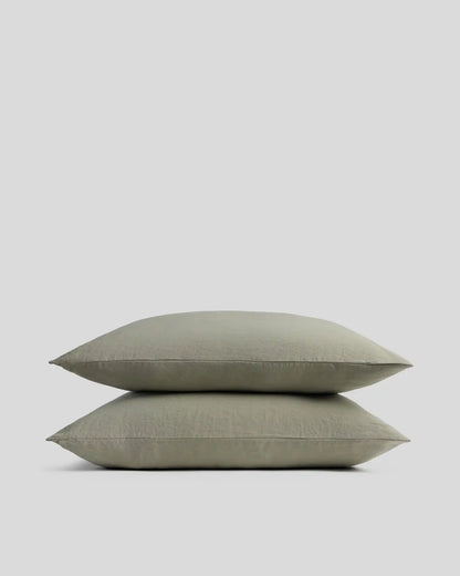 Linen Tencel Pillowcase Set - FINAL SALE (Moss)
