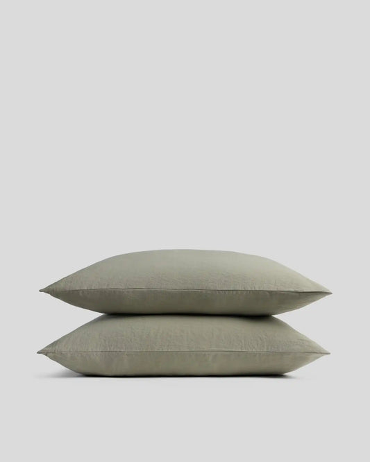Linen Tencel Pillowcase Set - FINAL SALE (Moss)