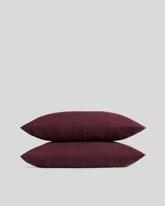 Linen Tencel Pillowcase Set (Garnet)