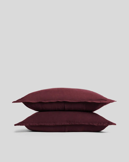 Linen Tencel Sham Set (Garnet)