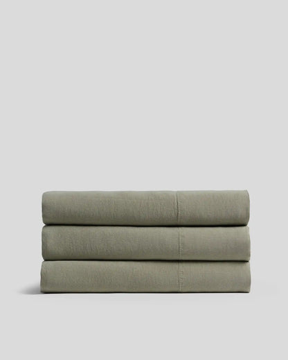 Linen Tencel Top Sheet - FINAL SALE (Moss)