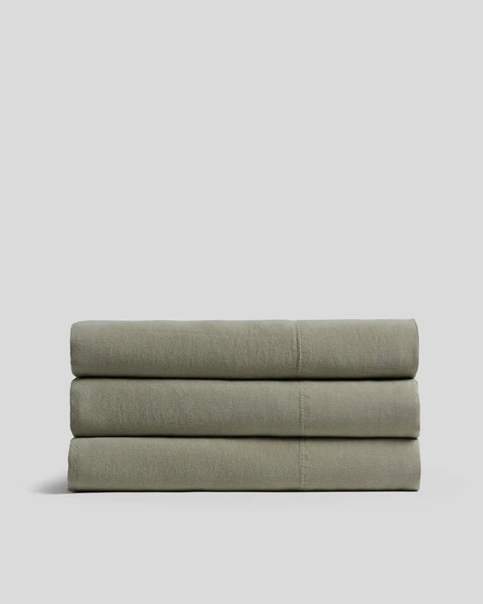 Linen Tencel Top Sheet - FINAL SALE (Moss)