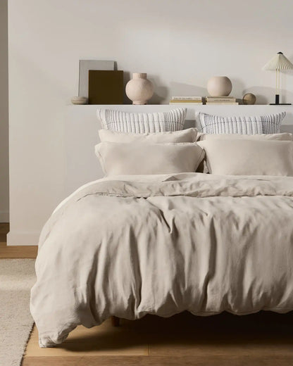 Linen Tencel Duvet Cover Set - Bone K/CK
