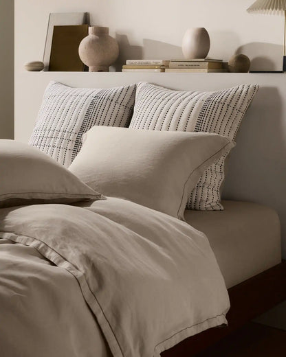 Linen Tencel Duvet Cover Set - Bone K/CK
