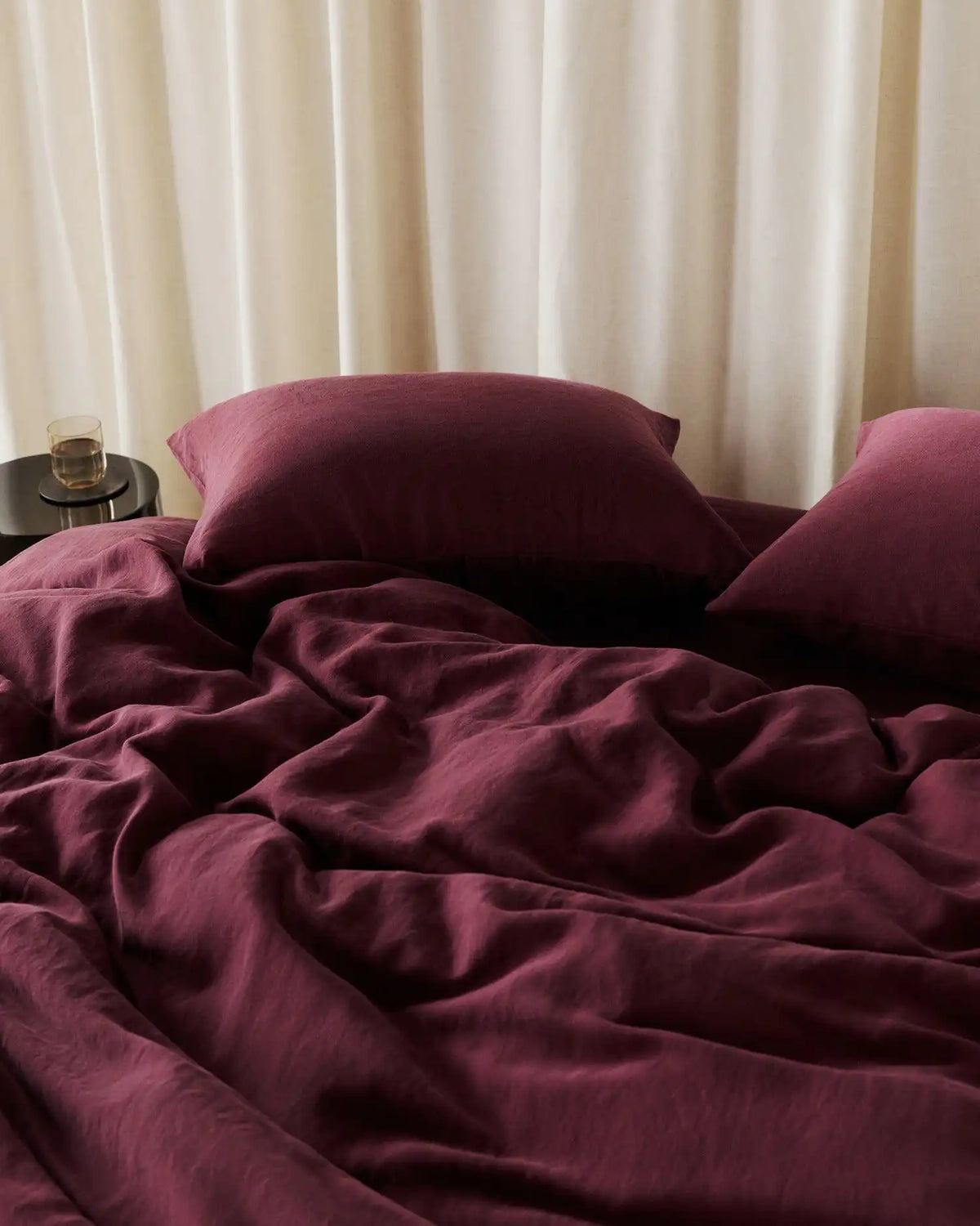 Linen Tencel Duvet Cover (Garnet)