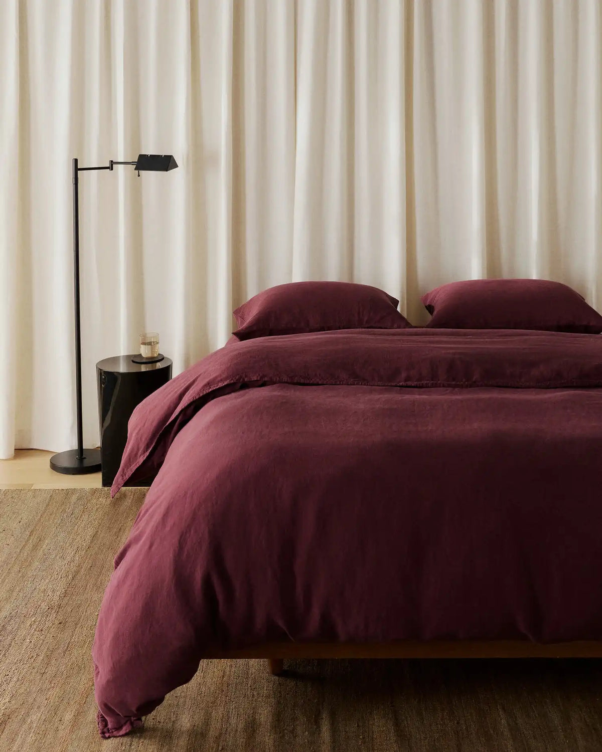 Linen Tencel Pillowcase Set (Garnet)
