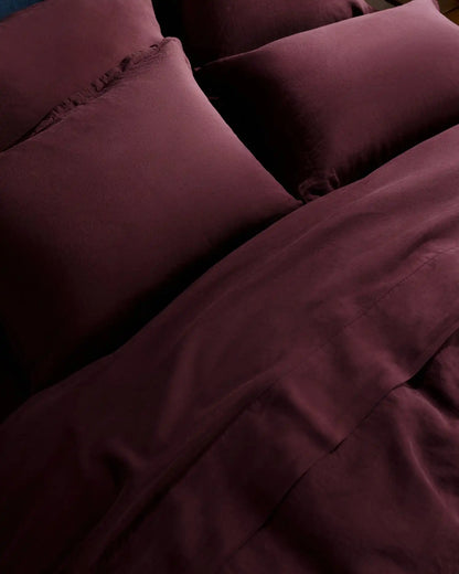Linen Tencel Sham Set (Garnet)