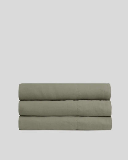 Linen Top Sheet - Moss