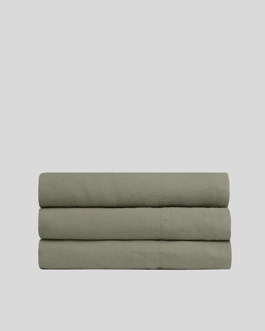 Linen Top Sheet - Moss