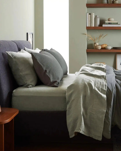 Linen Top Sheet - Moss