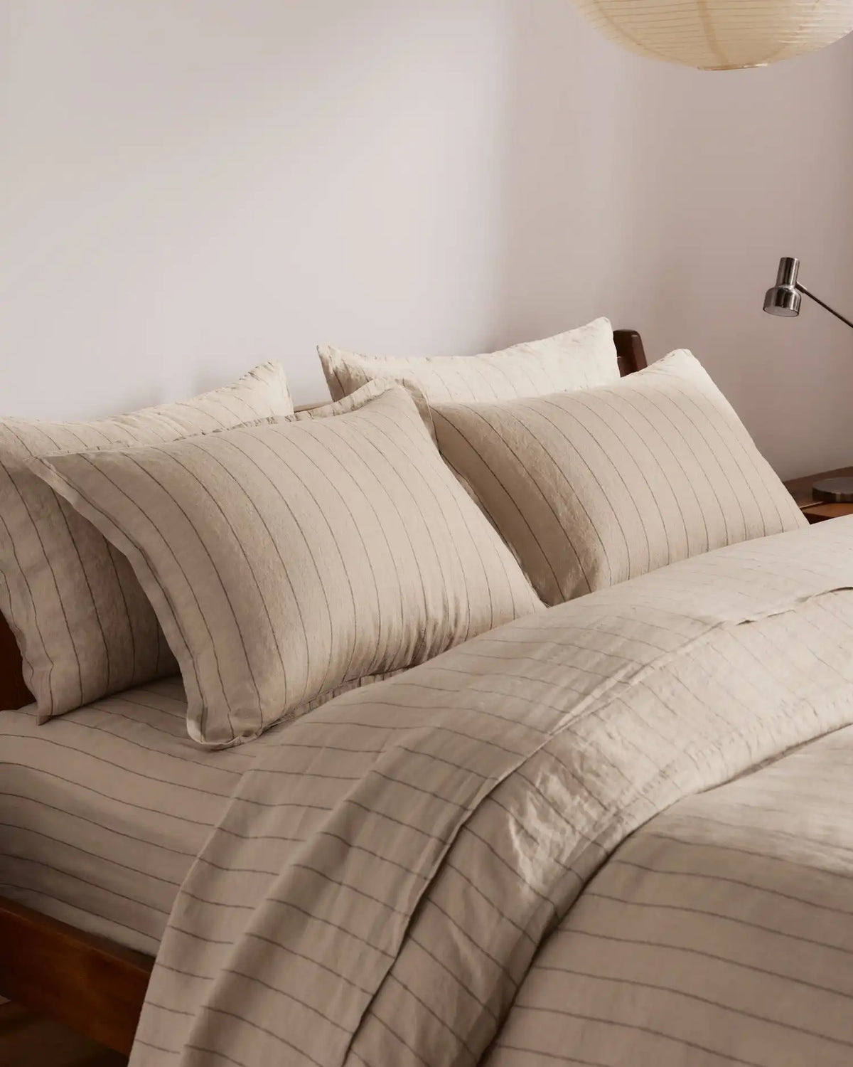 Linen Top Sheet (Bone Stripe)