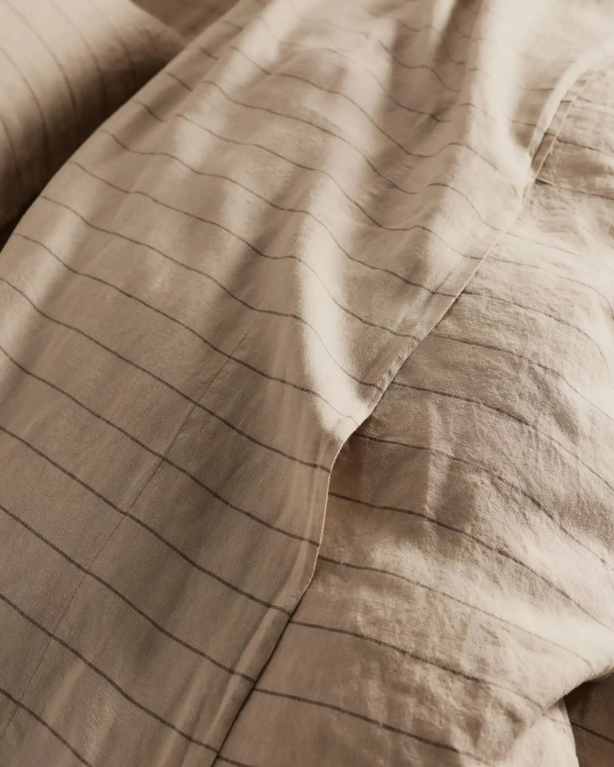 Linen Top Sheet (Bone Stripe)