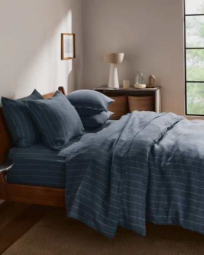 Linen Duvet Cover (Dusk Stripe)