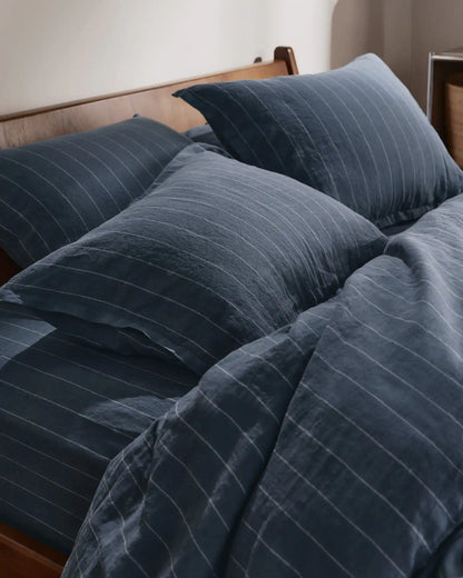 Linen Sham Set (Dusk Stripe)