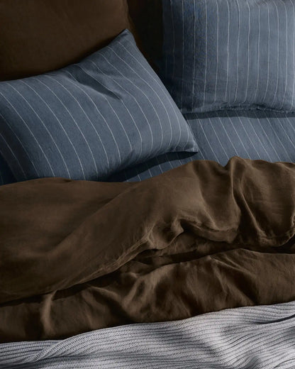 Linen Pillowcase Set (Dusk Stripe)
