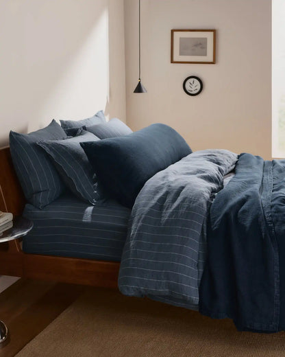 Linen Duvet Cover (Dusk Stripe)