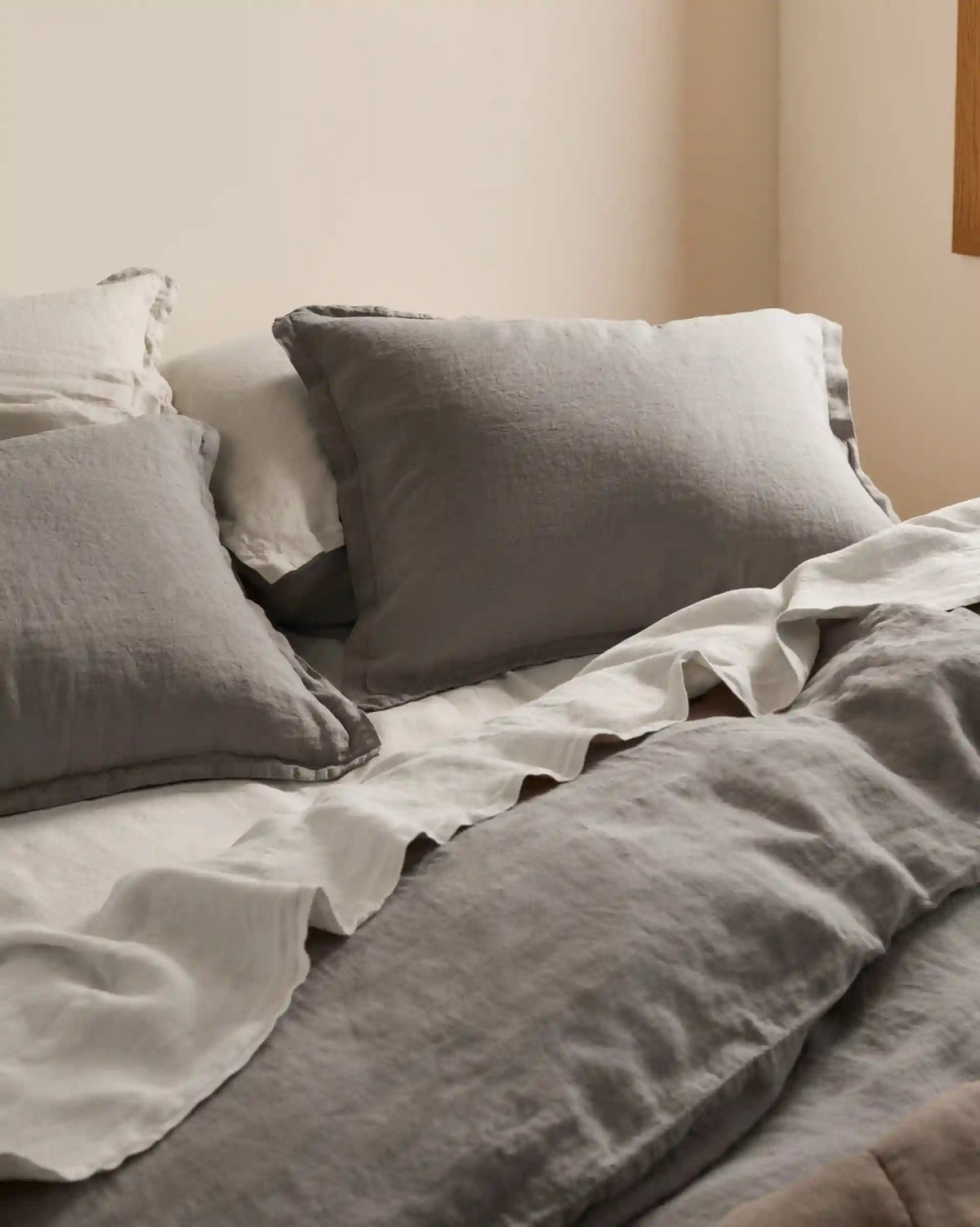 Linen Duvet Cover Set - Pebble F/Q